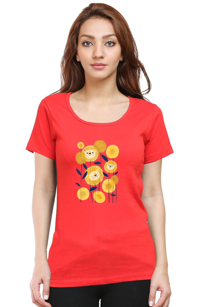 Classic Lion Flower Round Neck
