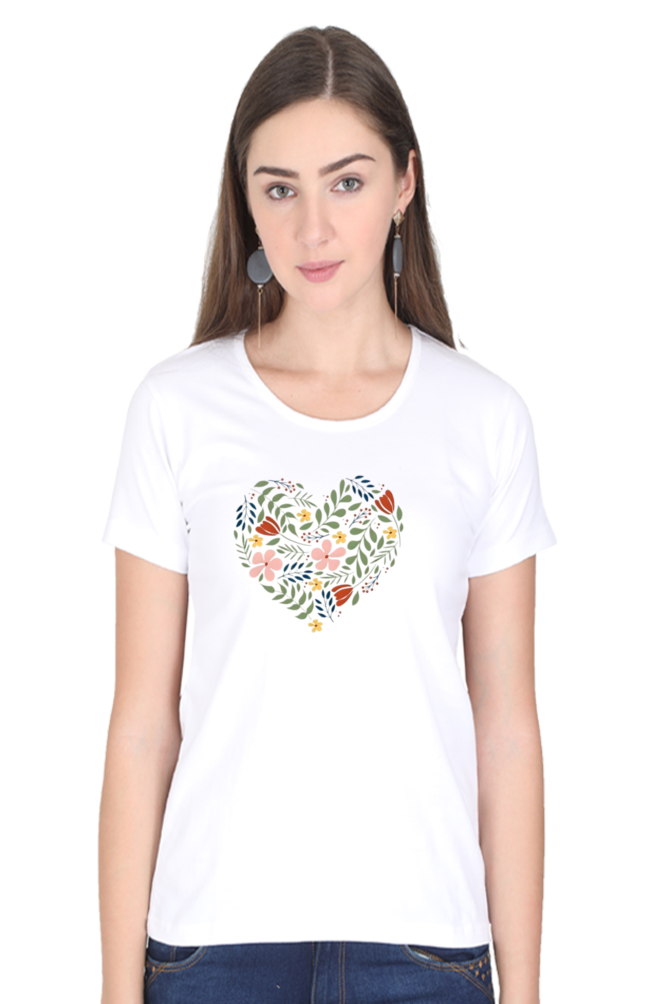 Classic Flower Heart Round Neck