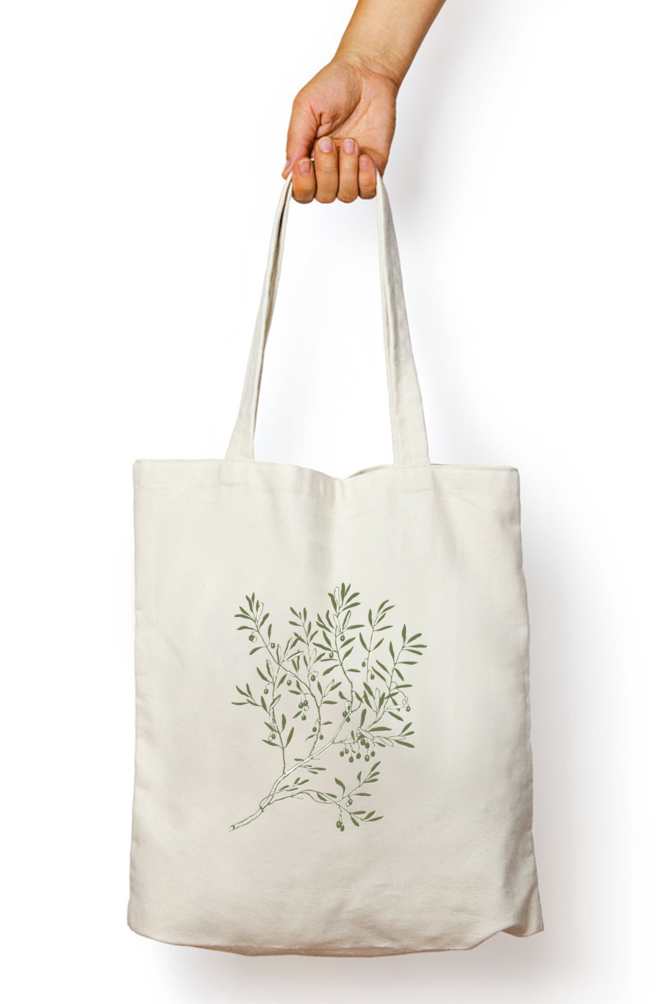 Green Ele Tote Bag With Zipper