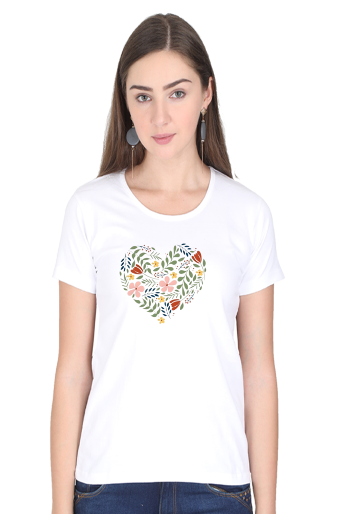 Classic Flower Heart Round Neck