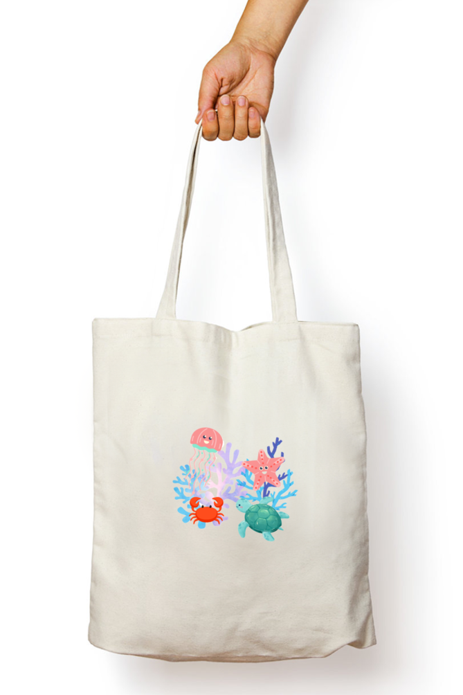 Ocean Life Tote Bag With Zipper