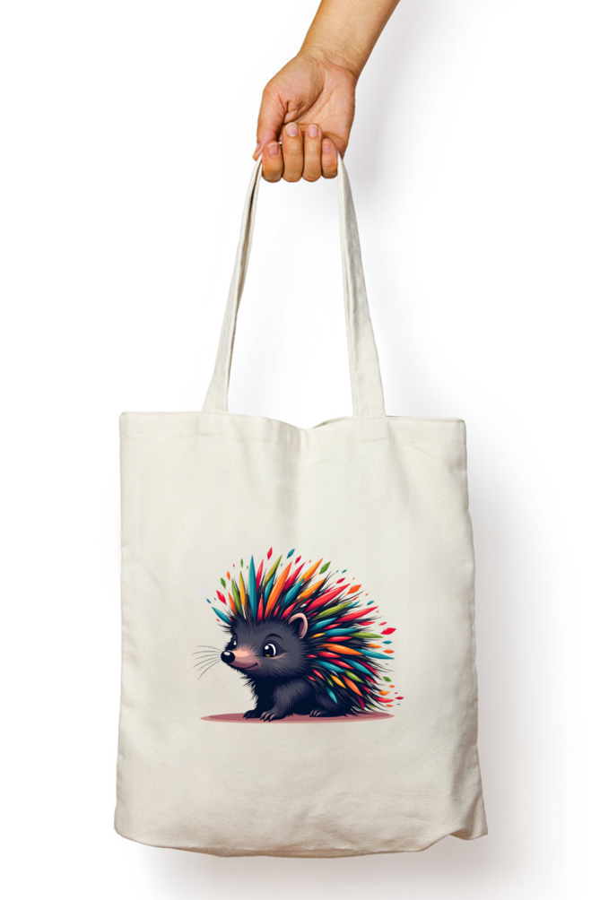Spiky Porcupine Tote Bag With Zipper