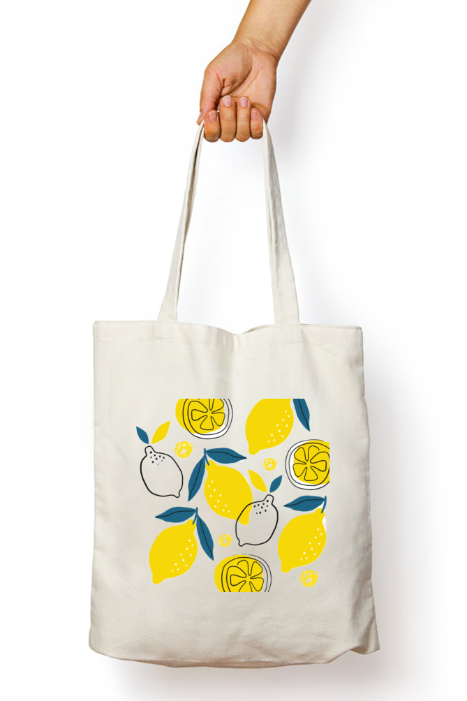 Lemony Lime Tote Bag With Zipper