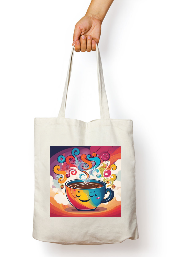 Bannada Coffee Cup Tote Bag With Zipper
