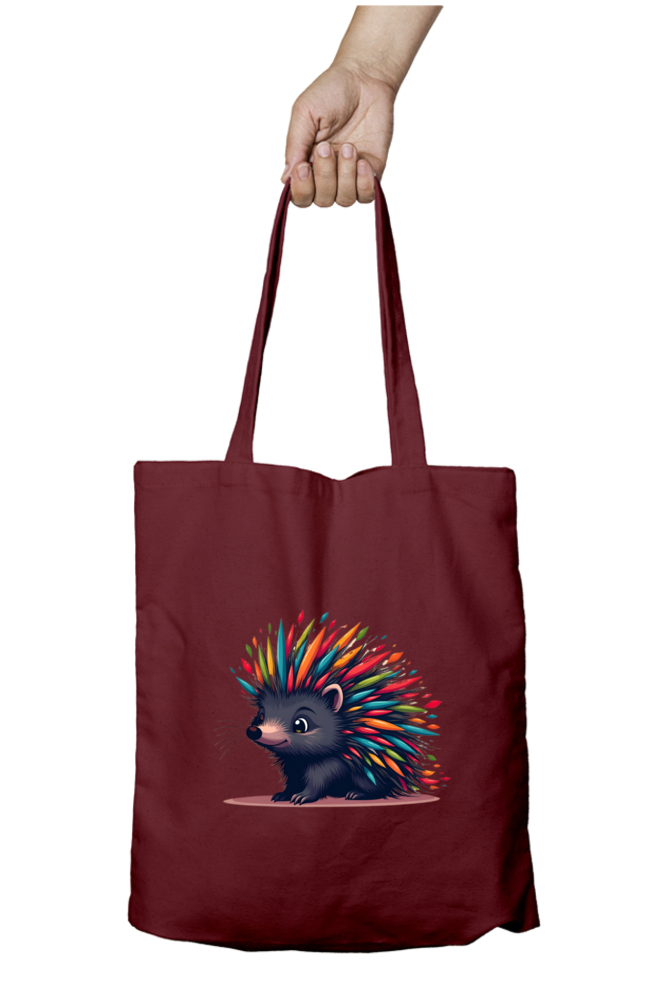 Spiky Porcupine Tote Bag With Zipper