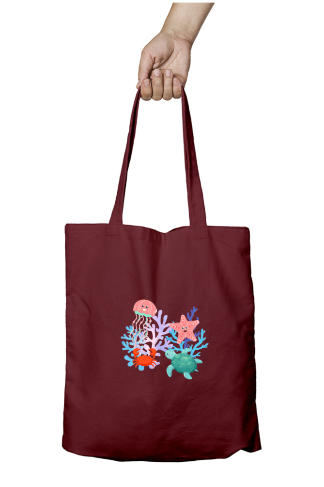 Ocean Life Tote Bag With Zipper