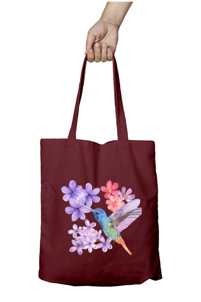 Humming Bird Tote Bag With Zipper