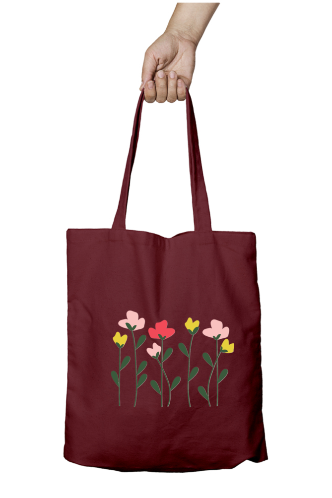 Flower Bunch Tote Bag With Zipper