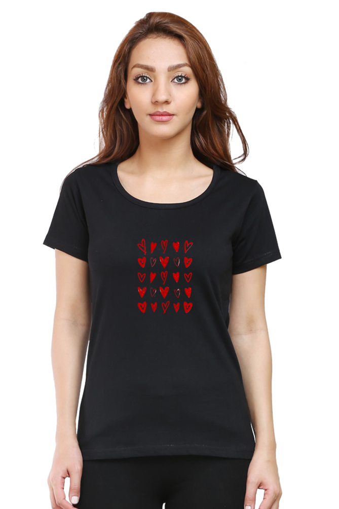 Classic Kempu Hearts Round Neck