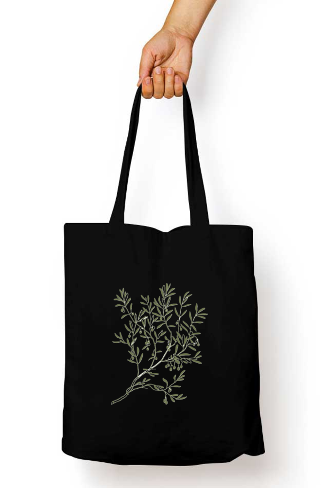 Green Ele Tote Bag With Zipper