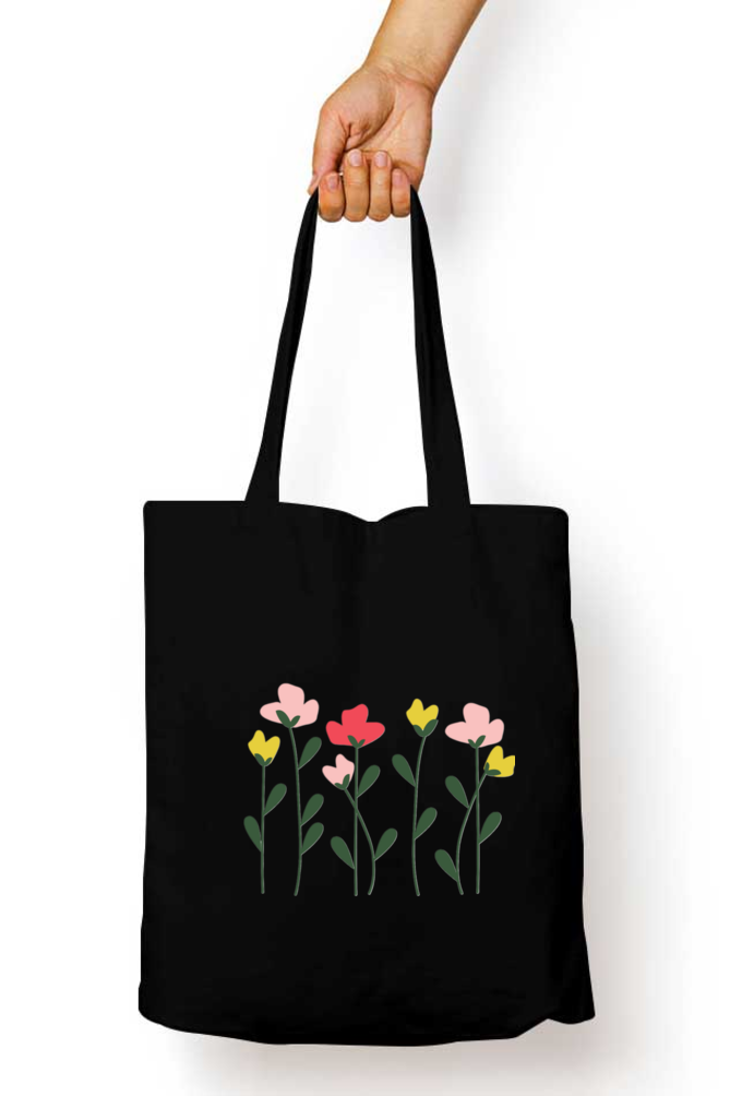 Flower Bunch Tote Bag With Zipper