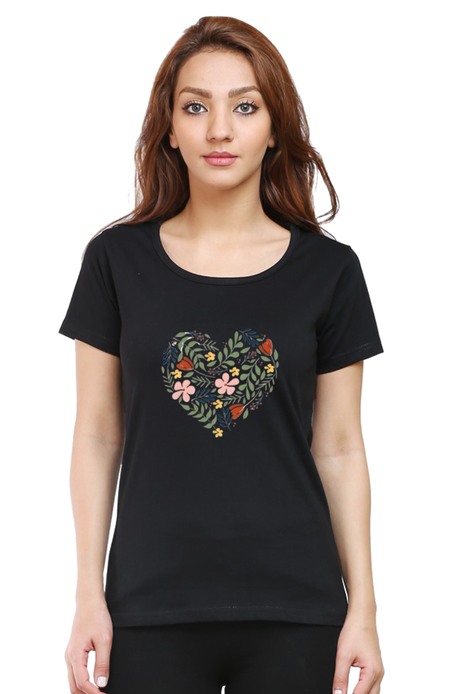 Classic Flower Heart Round Neck