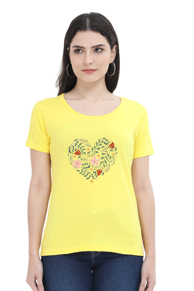 Classic Flower Heart Round Neck