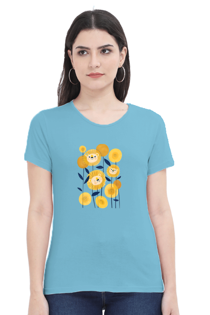 Classic Lion Flower Round Neck