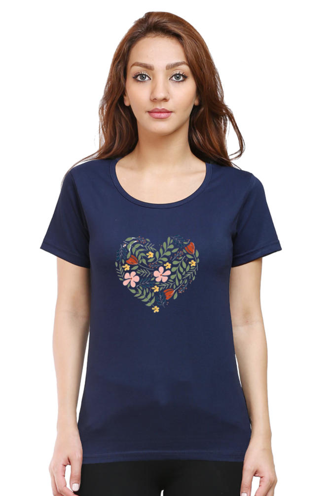 Classic Flower Heart Round Neck