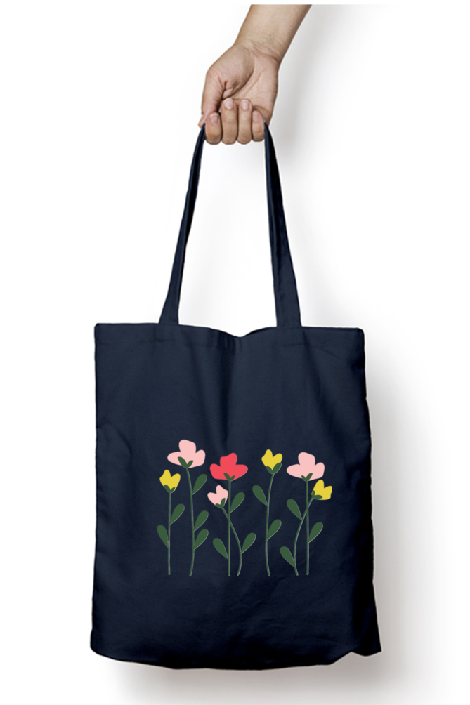 Flower Bunch Tote Bag With Zipper