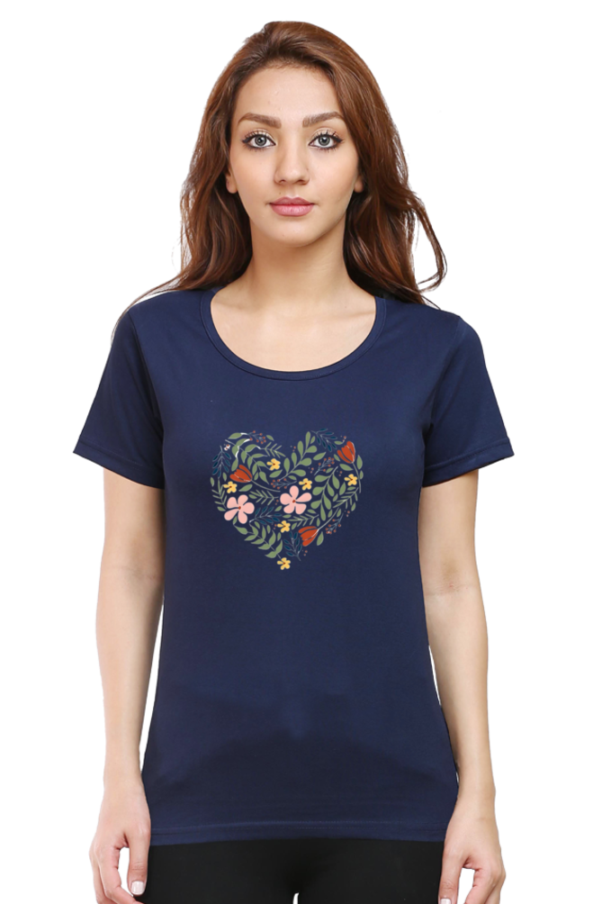 Classic Flower Heart Round Neck