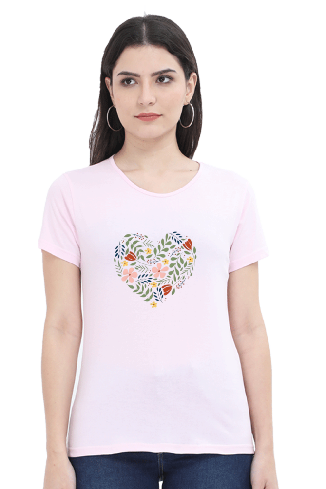 Classic Flower Heart Round Neck