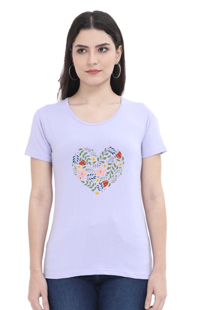 Classic Flower Heart Round Neck