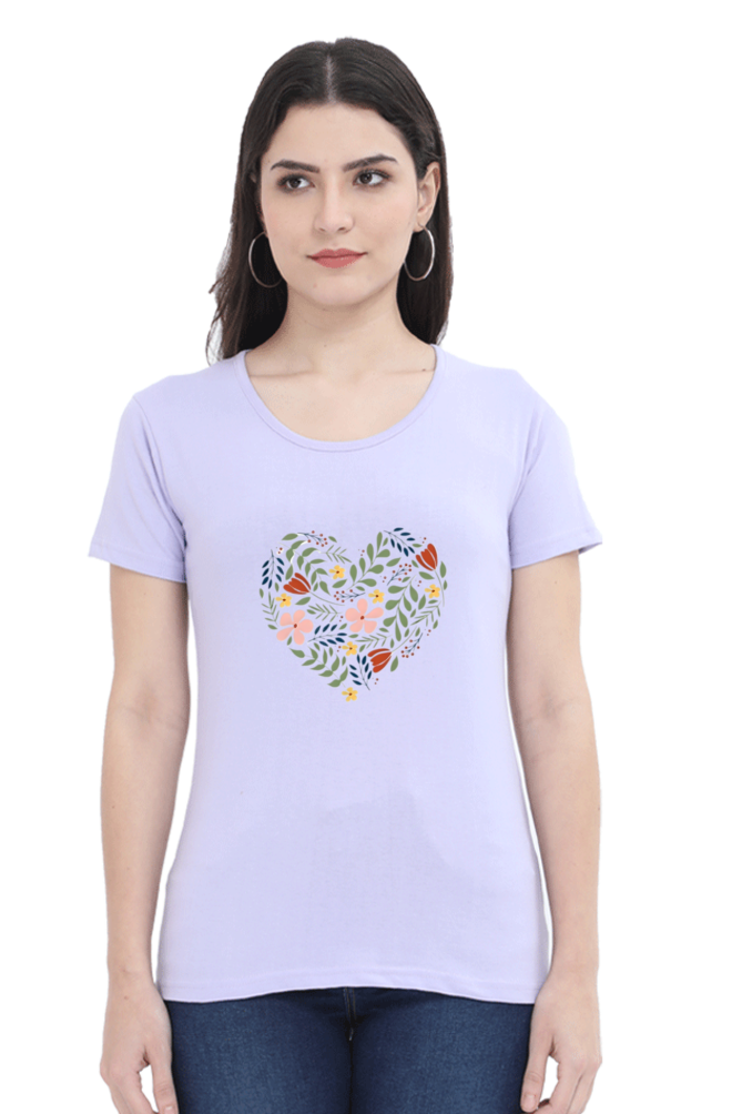 Classic Flower Heart Round Neck