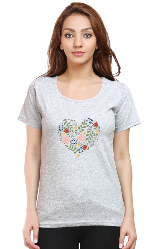 Classic Flower Heart Round Neck