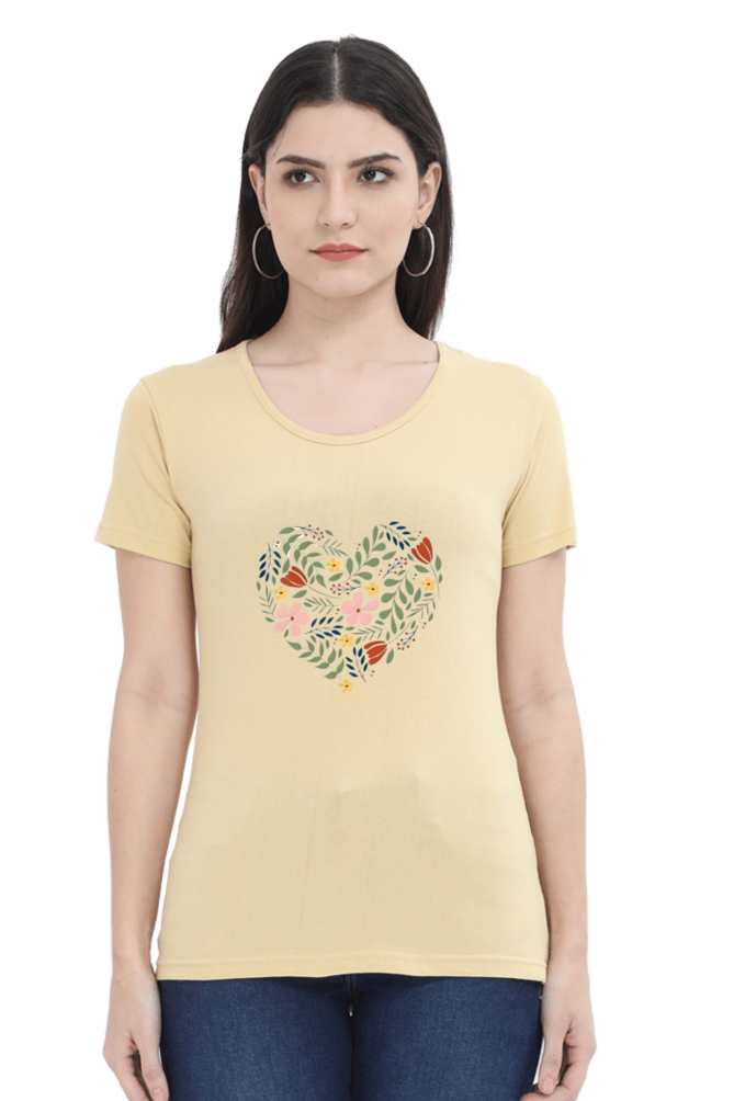 Classic Flower Heart Round Neck