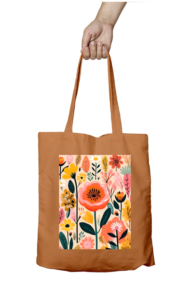 Flower Bunch Tote Bag with Zipper