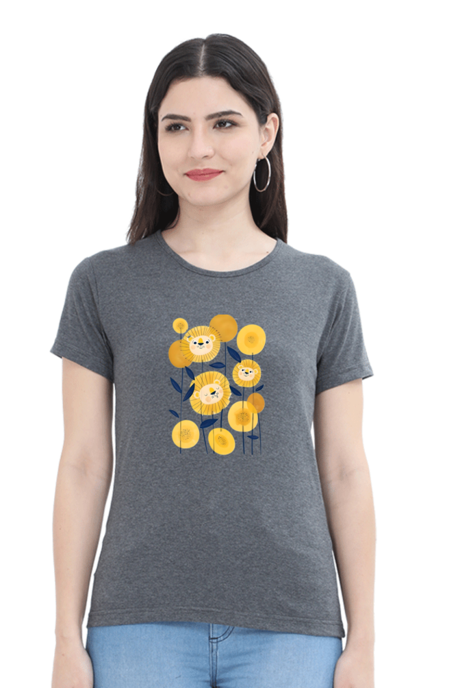 Classic Lion Flower Round Neck