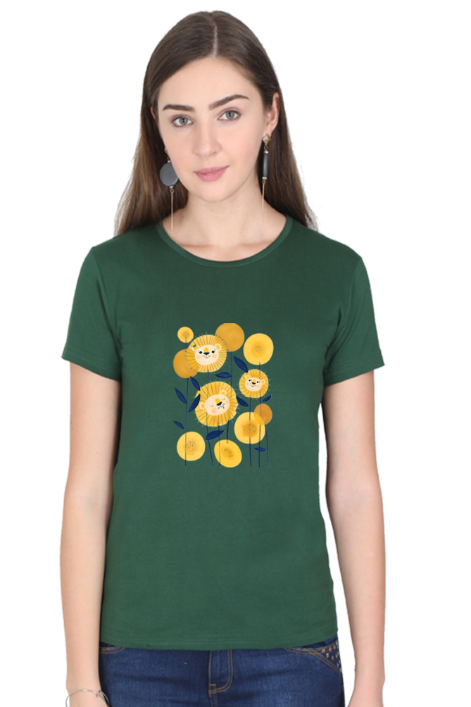 Classic Lion Flower Round Neck