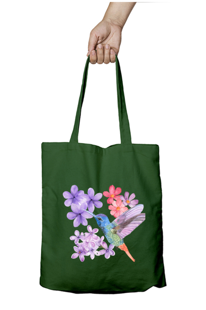 Humming Bird Tote Bag With Zipper