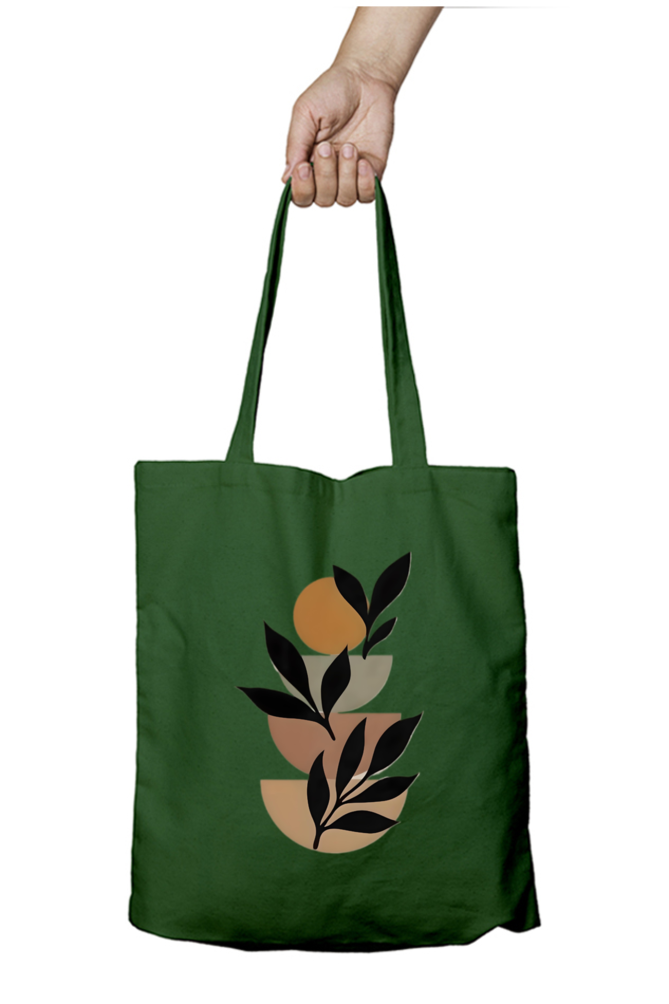 Boho Leaf Tote Bag WIth Zipper