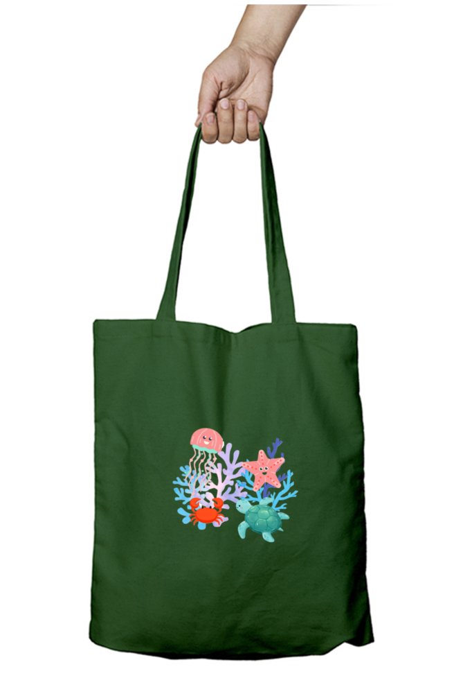 Ocean Life Tote Bag With Zipper