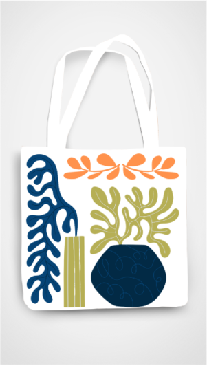 Boho Sea Weed Tote Bag with Zipper