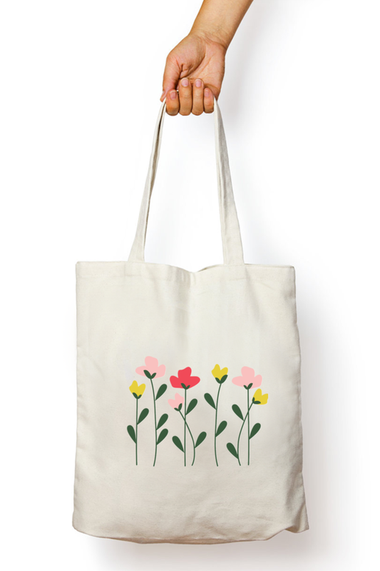 Flower Bunch Tote Bag With Zipper