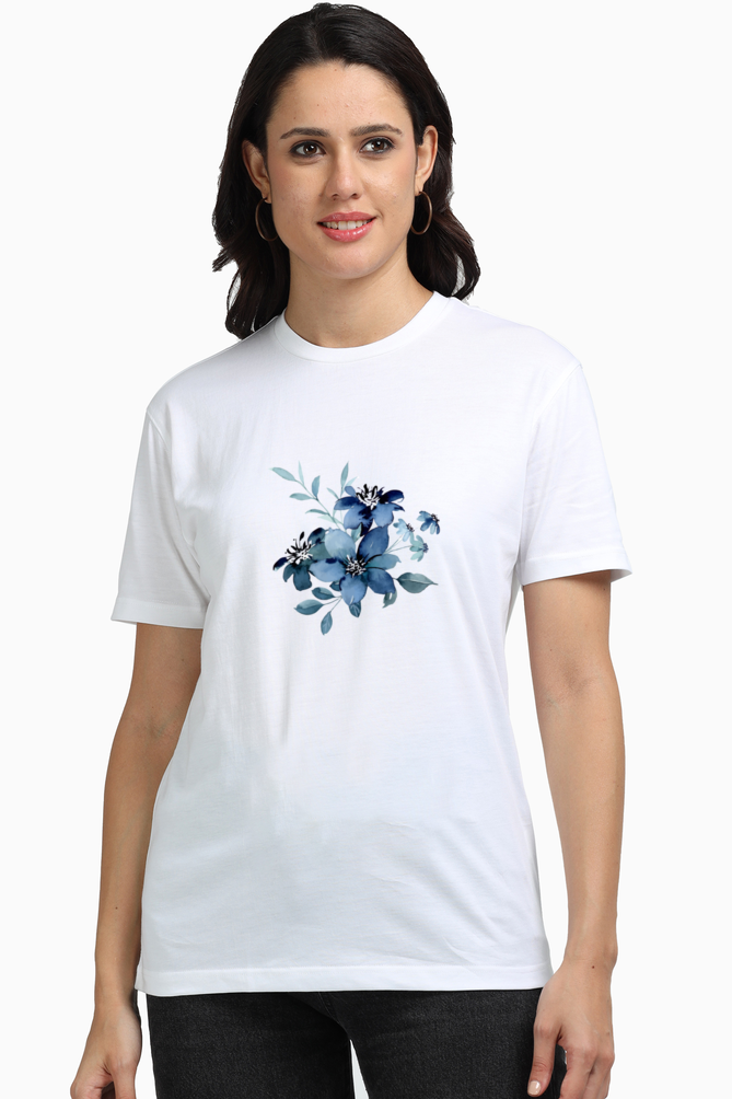 Premium Blue Flower Bunch T-Shirt