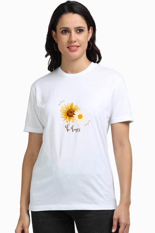 Premium Be Happy Flower T-Shirt
