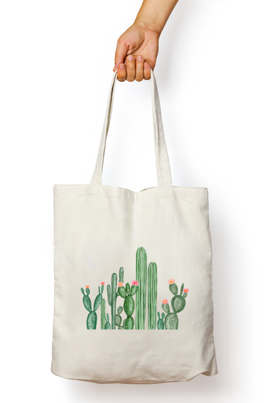 Cactus Tote Bag With Zipper