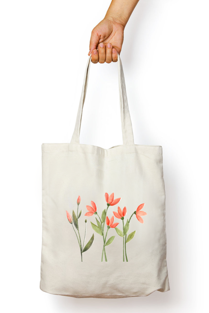 Orange Huva Tote Bag With Zipper