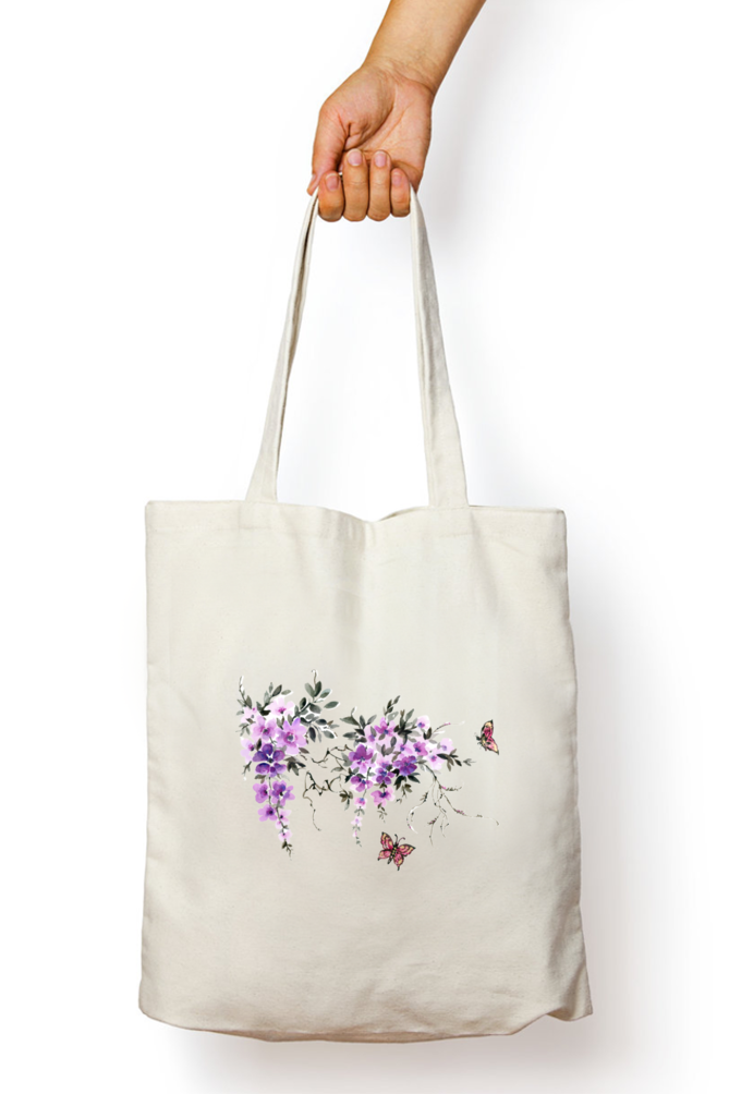 Orchid Chitte Tote Bag With Zipper