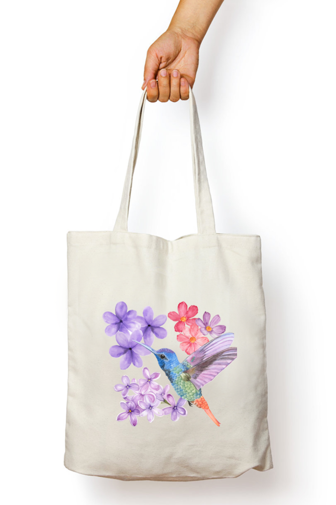 Humming Bird Tote Bag With Zipper