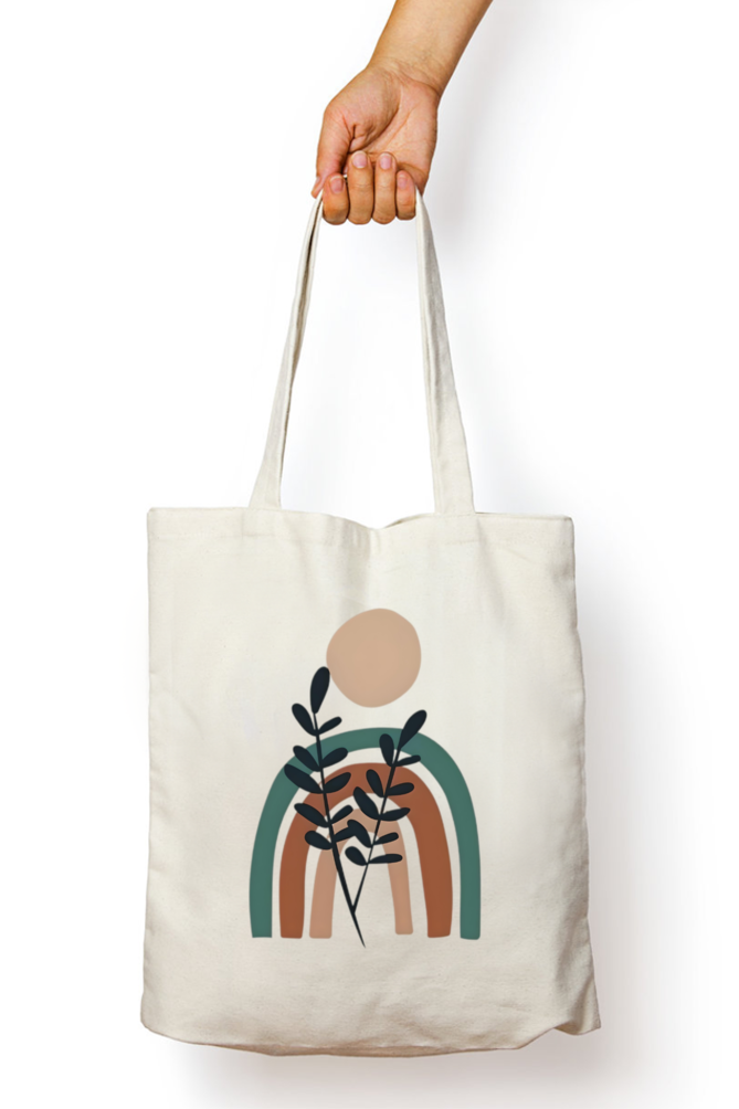 Boho Rainbow Tote Bag WIth Zipper