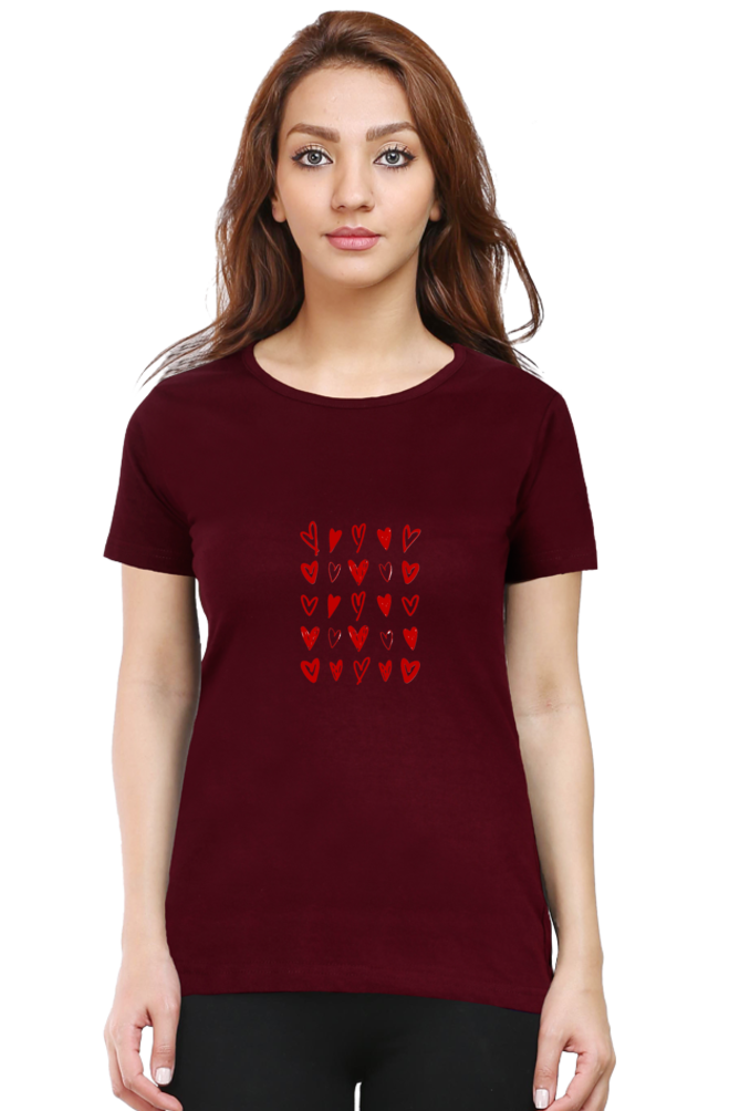 Classic Kempu Hearts Round Neck