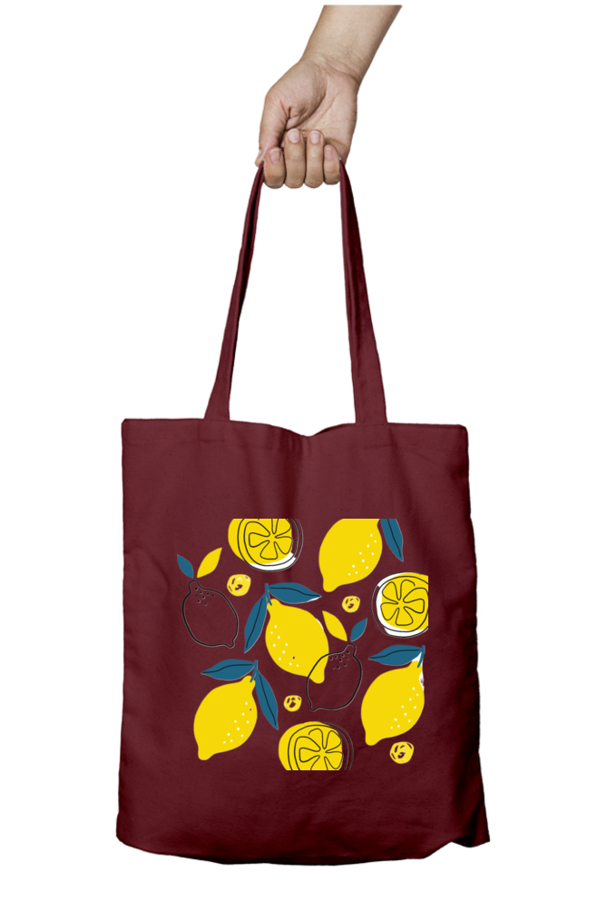 Lemony Lime Tote Bag With Zipper