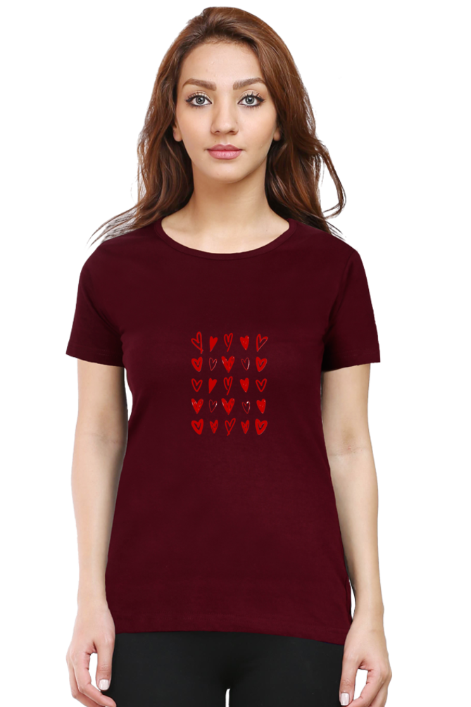 Classic Kempu Hearts Round Neck
