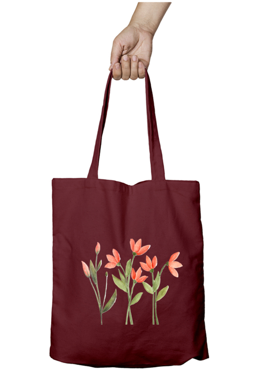 Orange Huva Tote Bag With Zipper