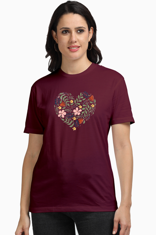 Premium Flower Heart T-Shirt