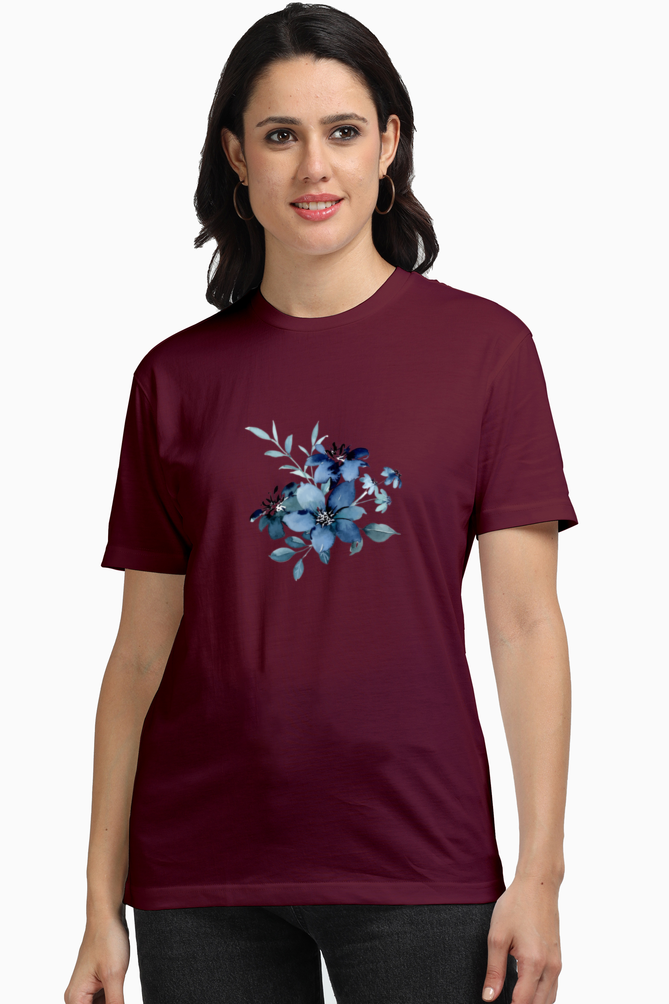Premium Blue Flower Bunch T-Shirt