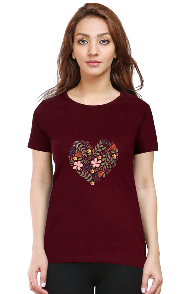 Classic Flower Heart Round Neck