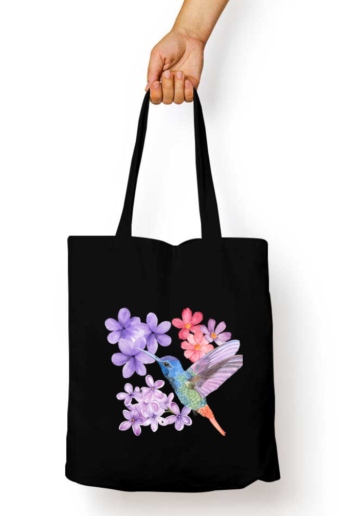Humming Bird Tote Bag With Zipper