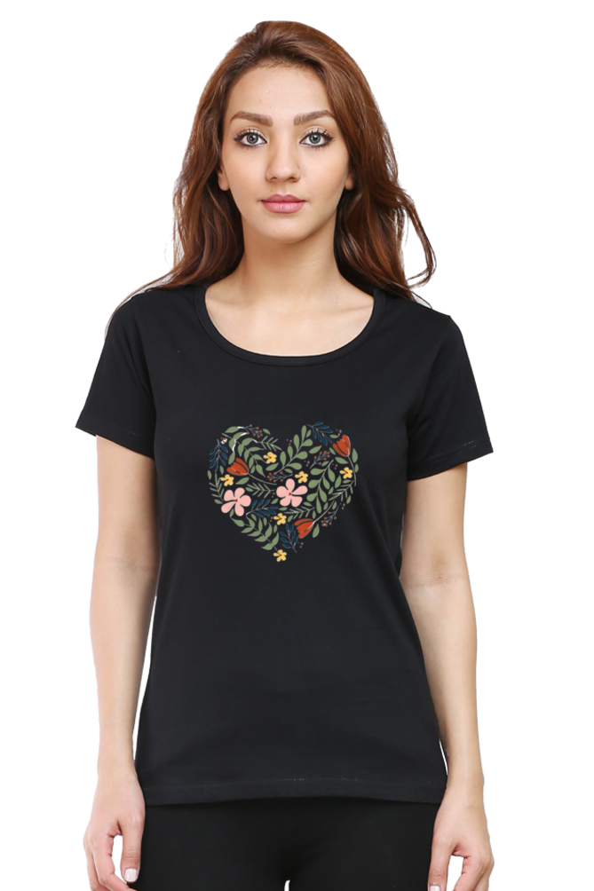 Classic Flower Heart Round Neck